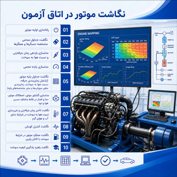 نگاشت موتور در اتاق آزمون