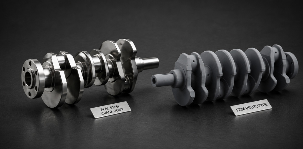 میل‌لنگ نمونه (Fully CNC Crankshaft)